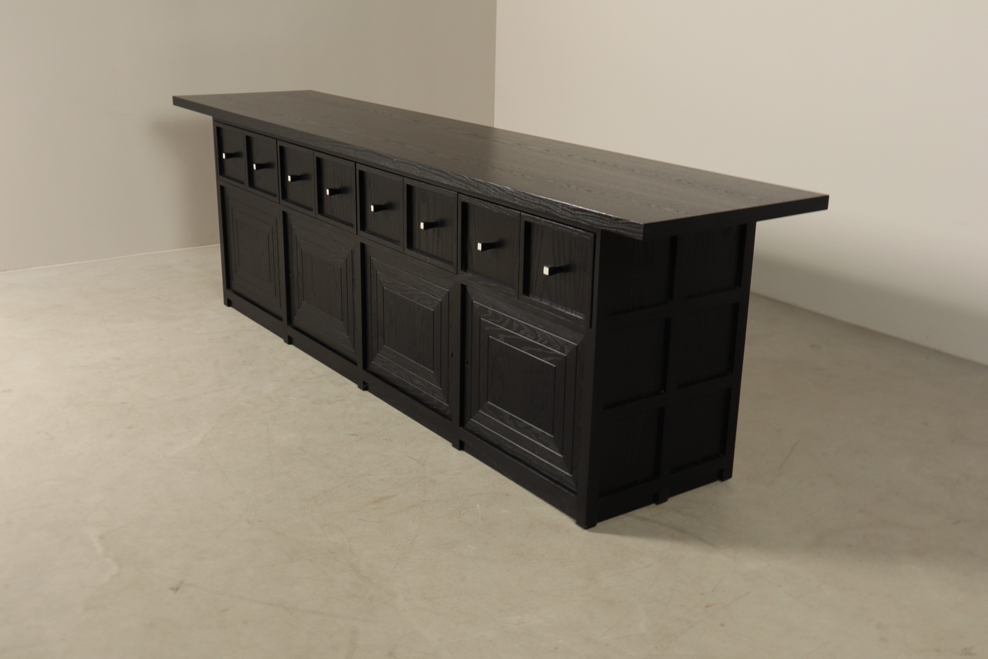 Monumental_Architectural_Sideboard_in_Ebonized_Wood_with_Four_Doors_and_Drawers,_Belgium