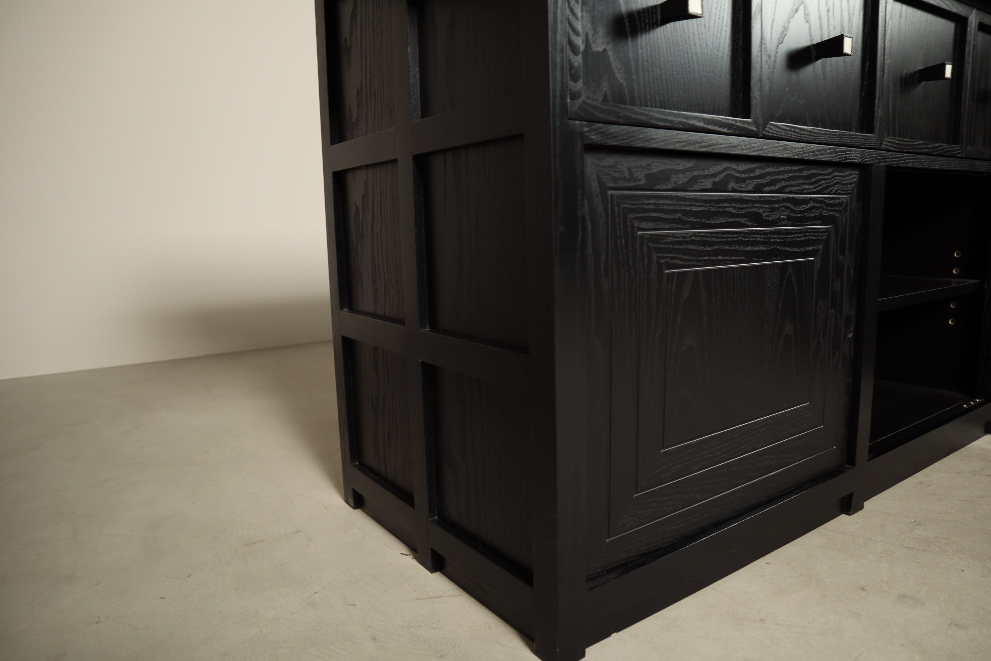 Monumental_Architectural_Sideboard_in_Ebonized_Wood_with_Four_Doors_and_Drawers,_Belgium