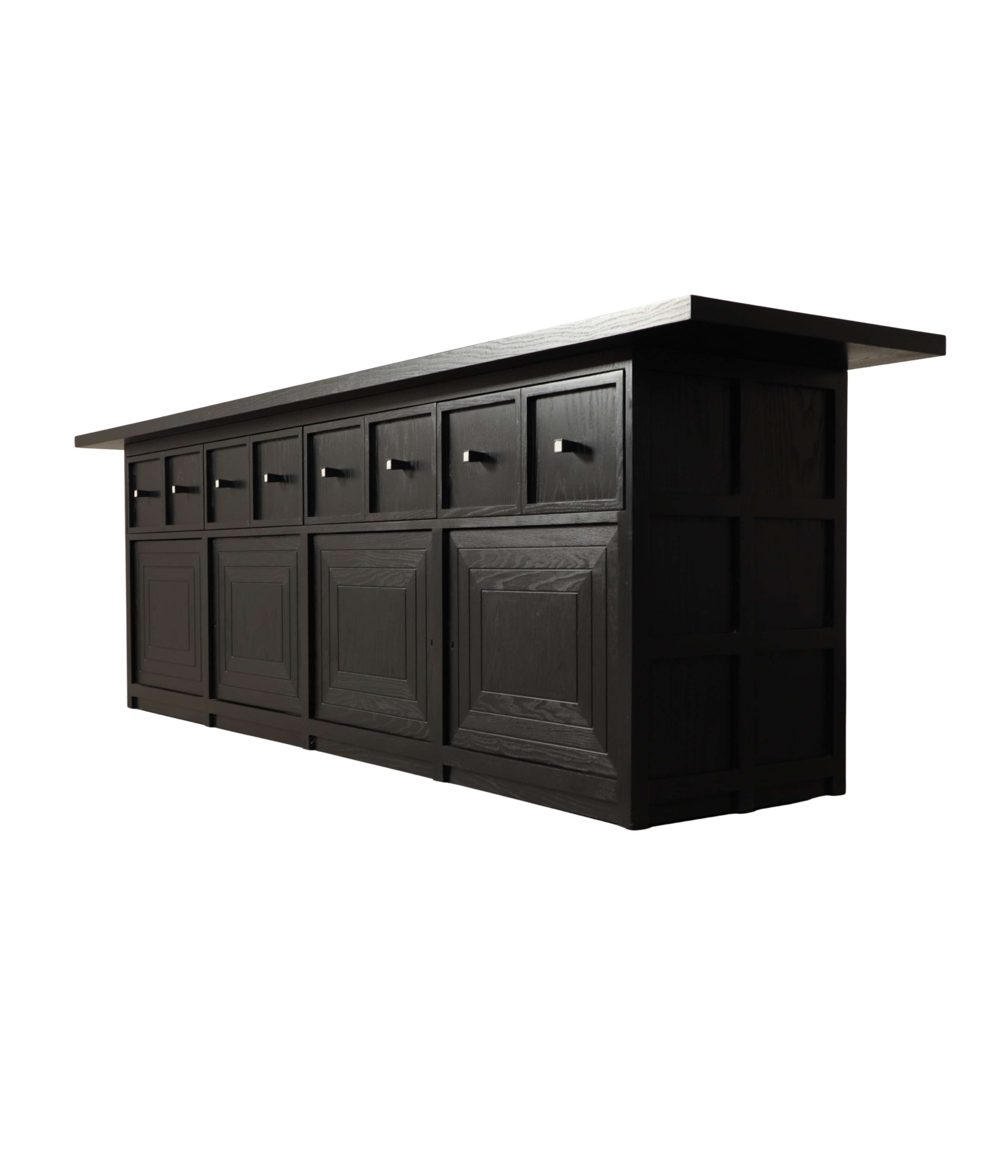 Monumental_Architectural_Sideboard_in_Ebonized_Wood_with_Four_Doors_and_Drawers,_Belgium