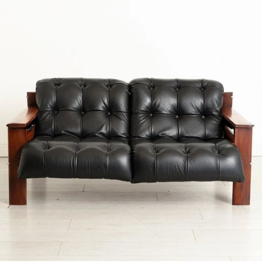 Percival_Lafer_MP-129_Two_Seater_Sofa_in_Black_Leather_and_Wood,_Brazil,_1970s