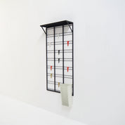 Modernist_Black_Metal_Coat_Rack_with_Colorful_Hooks,_Hat_Shelf_and_Umbrella_Stand