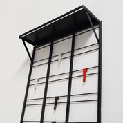 Modernist_Black_Metal_Coat_Rack_with_Colorful_Hooks,_Hat_Shelf_and_Umbrella_Stand