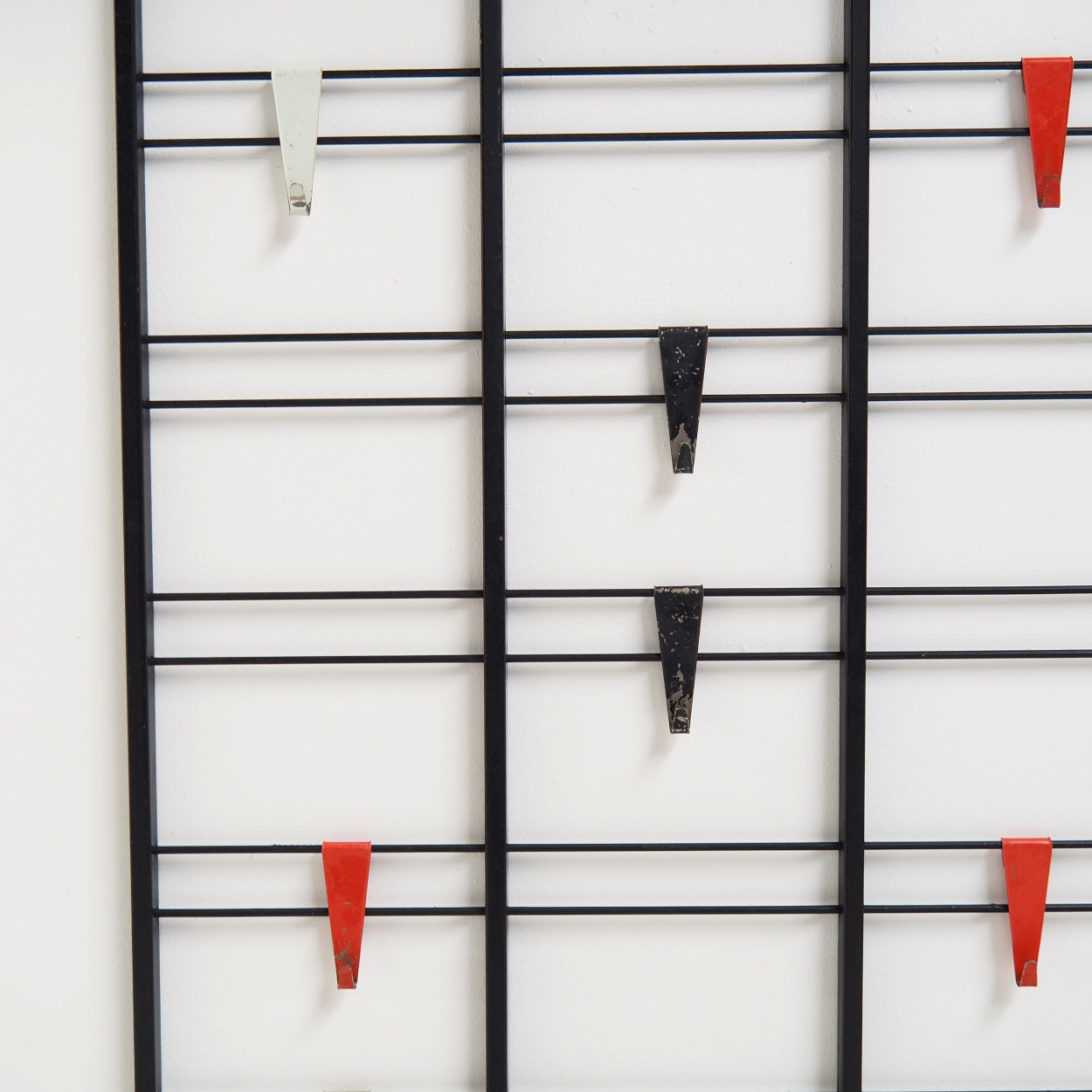 Modernist_Black_Metal_Coat_Rack_with_Colorful_Hooks,_Hat_Shelf_and_Umbrella_Stand