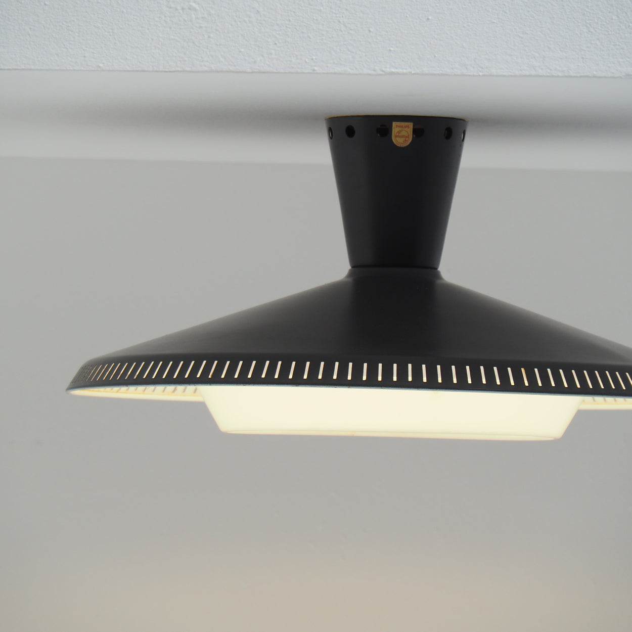 Philips_NB_93_Flush_Mount_Ceiling_Lamp_in_Mocca_Brown,_1950s