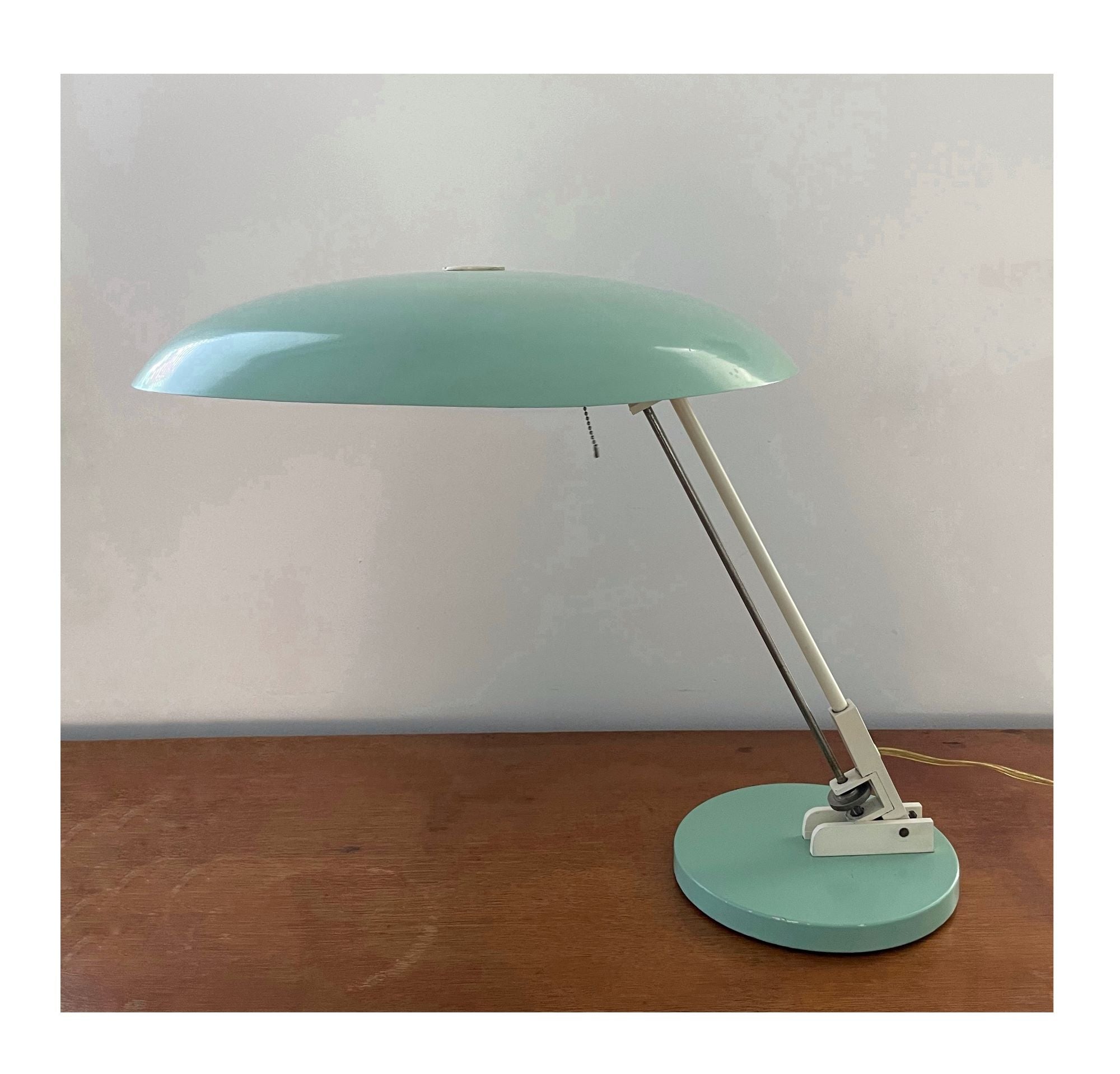 Nedalo_Adjustable_Saucer_Desk_Lamp_in_Mint_Green,_Netherlands,_Mid-Century_Modern