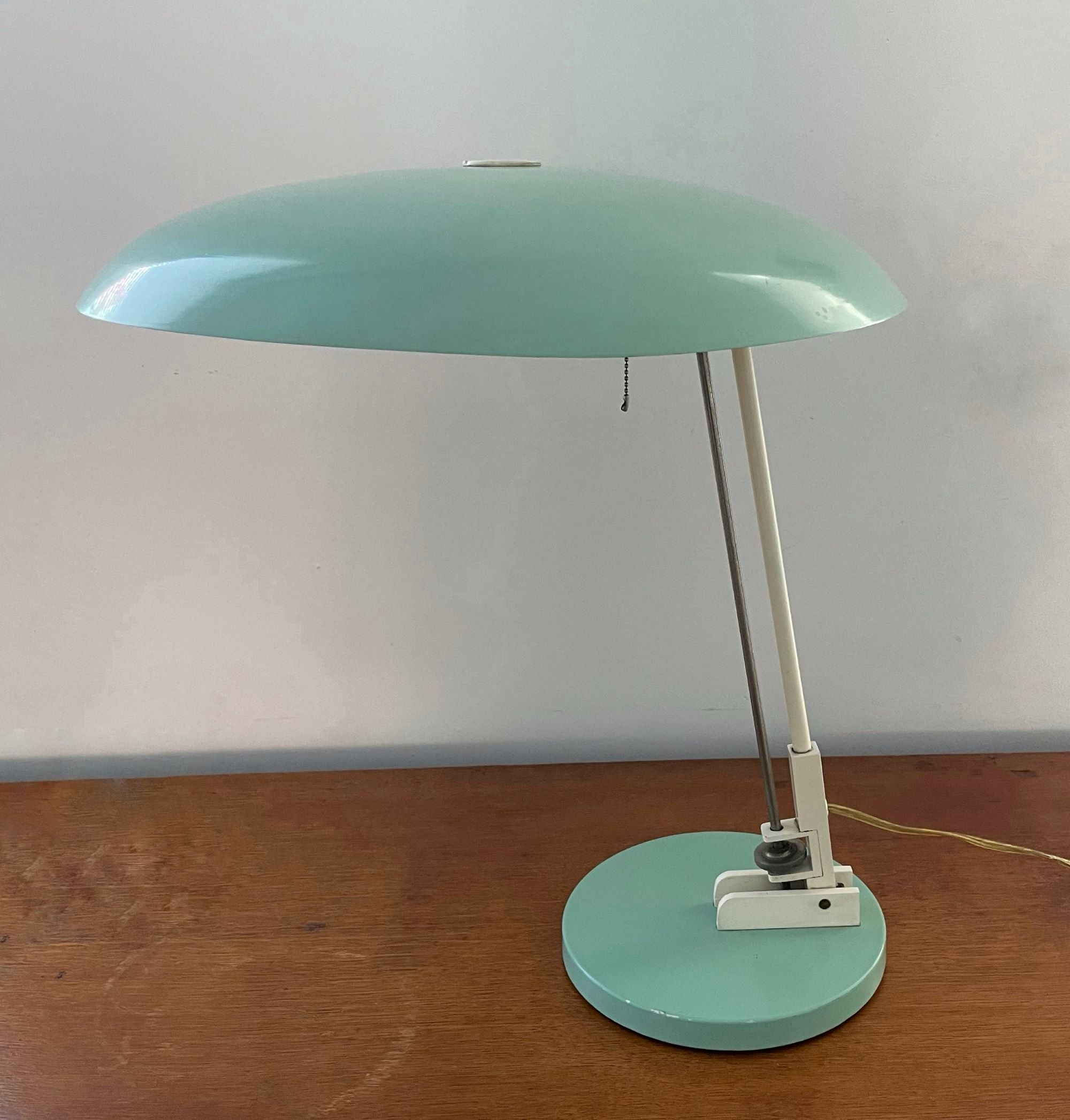 Nedalo_Adjustable_Saucer_Desk_Lamp_in_Mint_Green,_Netherlands,_Mid-Century_Modern