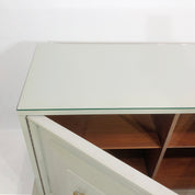 Neoclassical_Duck_Egg_Blue_Cabinet_with_Brass_and_Glass_Top,_USA_1970s