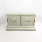 Neoclassical_Duck_Egg_Blue_Cabinet_with_Brass_and_Glass_Top,_USA_1970s