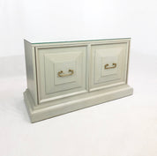 Neoclassical_Duck_Egg_Blue_Cabinet_with_Brass_and_Glass_Top,_USA_1970s