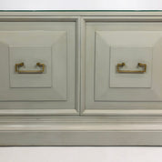 Neoclassical_Duck_Egg_Blue_Cabinet_with_Brass_and_Glass_Top,_USA_1970s