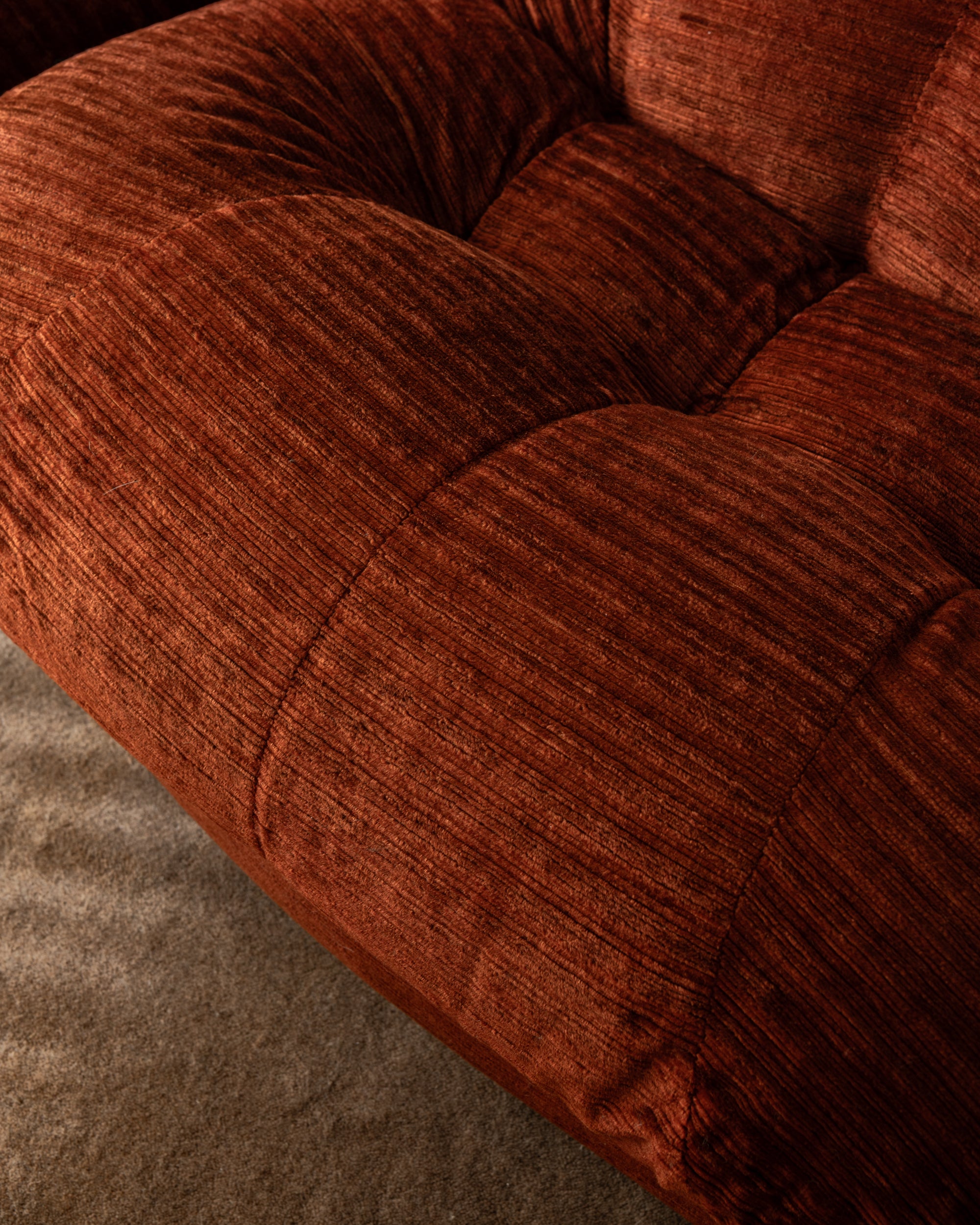 Set_of_3_Rino_Maturi_Nuvolone_Modular_Sofa_for_Mimo_Padova_in_Rust_Textured_Upholstery,_Italy,_1970s