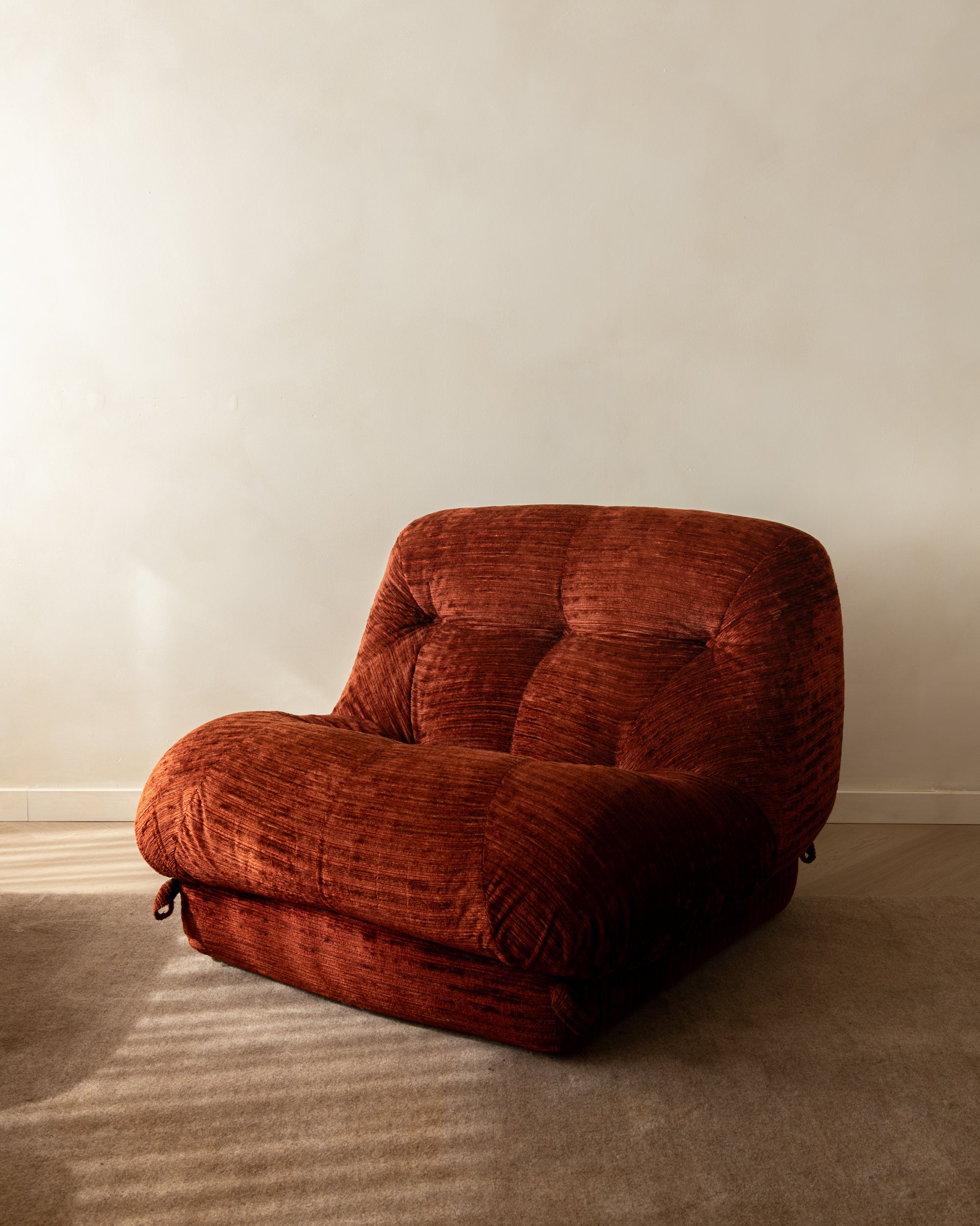 Set_of_3_Rino_Maturi_Nuvolone_Modular_Sofa_for_Mimo_Padova_in_Rust_Textured_Upholstery,_Italy,_1970s