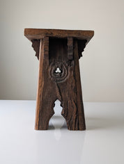 French_Neo_Gothic_Oak_Monastic_Pedestal_Stool_or_Sellette,_Style_Troubadour,_circa_1900