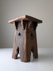 French_Neo_Gothic_Oak_Monastic_Pedestal_Stool_or_Sellette,_Style_Troubadour,_circa_1900