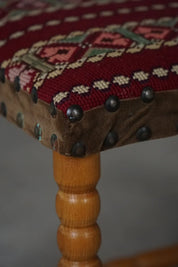 Oak_Stool_with_Patterned_Textile,_Scandinavian_Rustic_Design