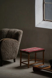 Oak_Stool_with_Patterned_Textile,_Scandinavian_Rustic_Design