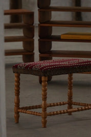 Oak_Stool_with_Patterned_Textile,_Scandinavian_Rustic_Design