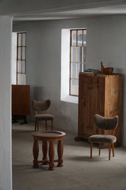Oak_Table_with_Spiral_Turned_Legs_and_Glass_Top,_Scandinavian_Rustic_Style