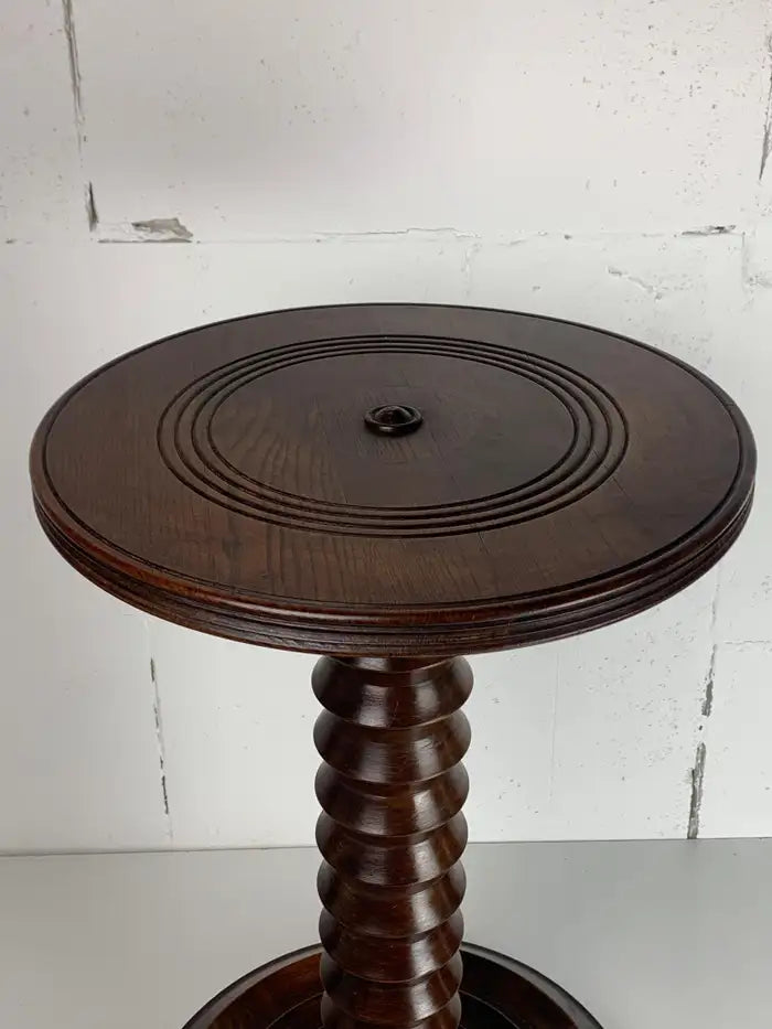 Oak_Wine_Press_Screw_Side_Table_in_the_Style_of_Charles_Dudouyt,_1940s–1950s,_France