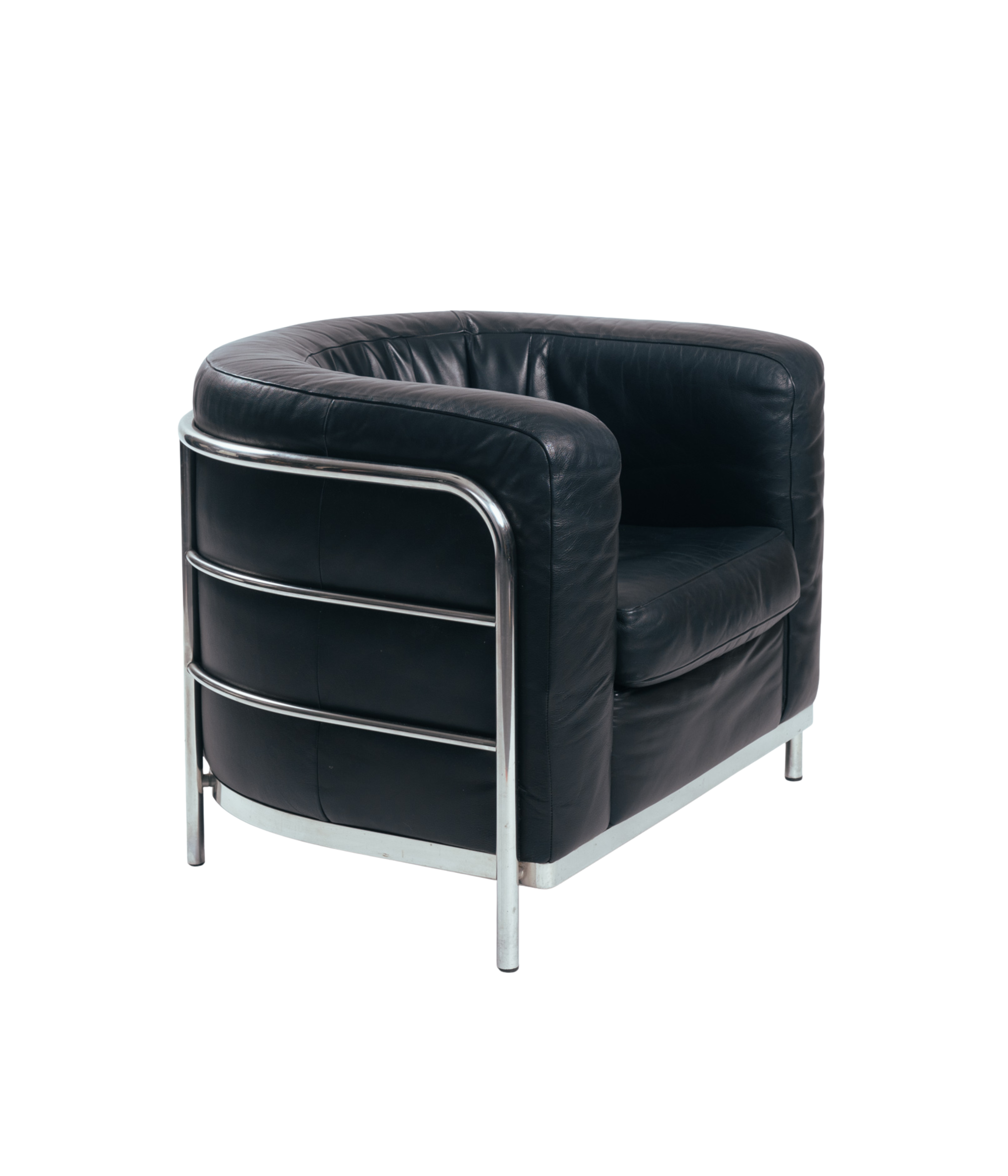 Onda_Lounge_Chair_by_De_Pas,_D’Urbino_&_Lomazzi_for_Zanotta_in_Black_Leather,_Italy_1985