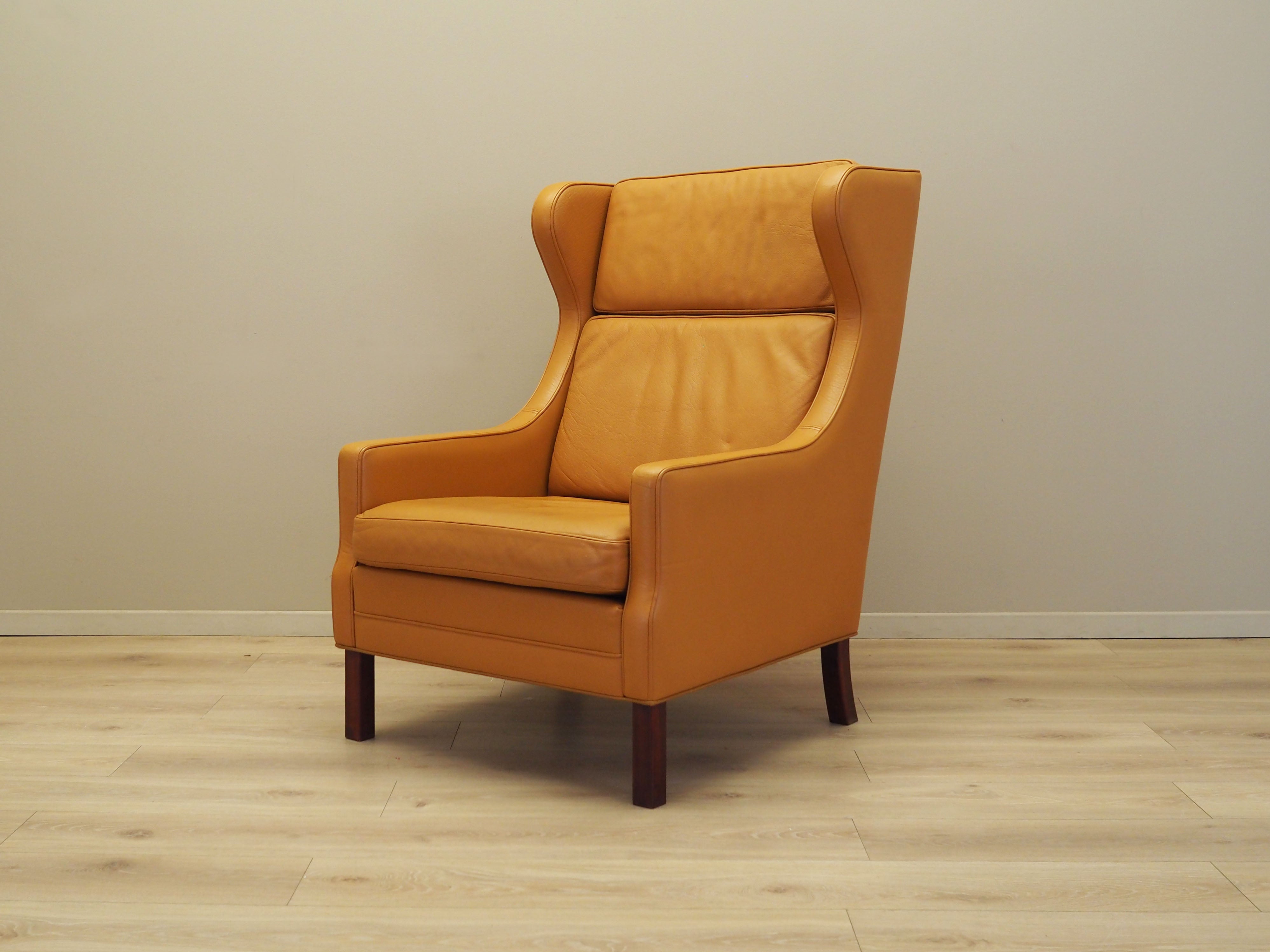 Danish_Modern_Orange_Leather_Armchair,_1970s,_Denmark