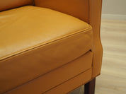 Danish_Modern_Orange_Leather_Armchair,_1970s,_Denmark