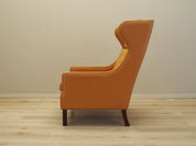 Danish_Modern_Orange_Leather_Armchair,_1970s,_Denmark