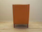 Danish_Modern_Orange_Leather_Armchair,_1970s,_Denmark