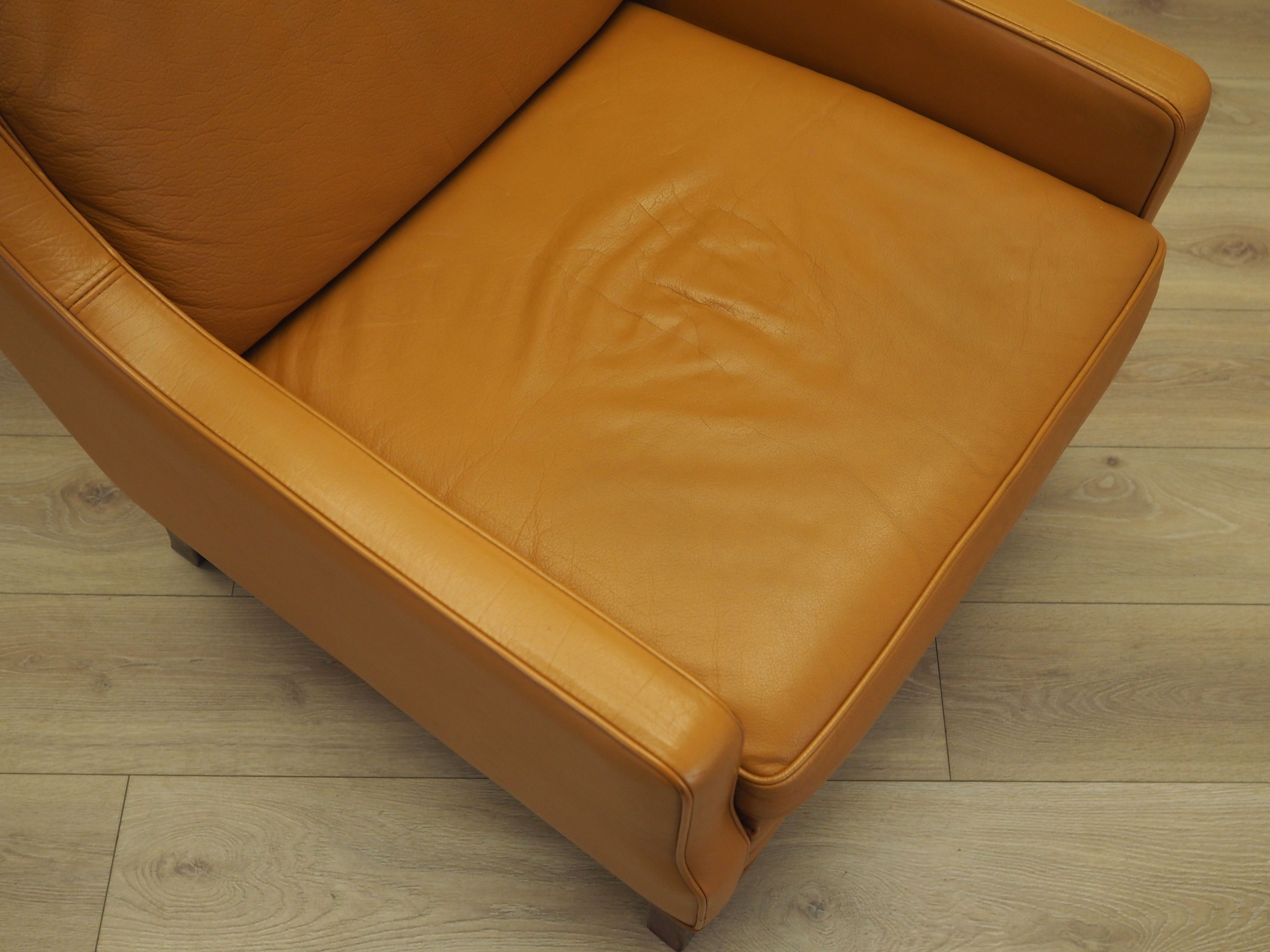 Danish_Modern_Orange_Leather_Armchair,_1970s,_Denmark