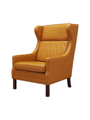 Danish_Modern_Orange_Leather_Armchair,_1970s,_Denmark