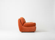 1970s_Space_Age_Lounge_Armchair_in_Coral_Orange_Fabric
