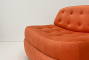 1970s_Space_Age_Lounge_Armchair_in_Coral_Orange_Fabric