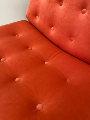 1970s_Space_Age_Lounge_Armchair_in_Coral_Orange_Fabric