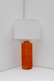 Orrefors_RD_1461_Glass_Table_Lamp_by_Gustav_Leek,_Orange_Glass,_Sweden,_1960s
