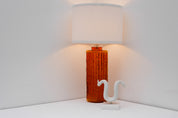 Orrefors_RD_1461_Glass_Table_Lamp_by_Gustav_Leek,_Orange_Glass,_Sweden,_1960s