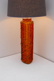 Orrefors_RD_1461_Glass_Table_Lamp_by_Gustav_Leek,_Orange_Glass,_Sweden,_1960s