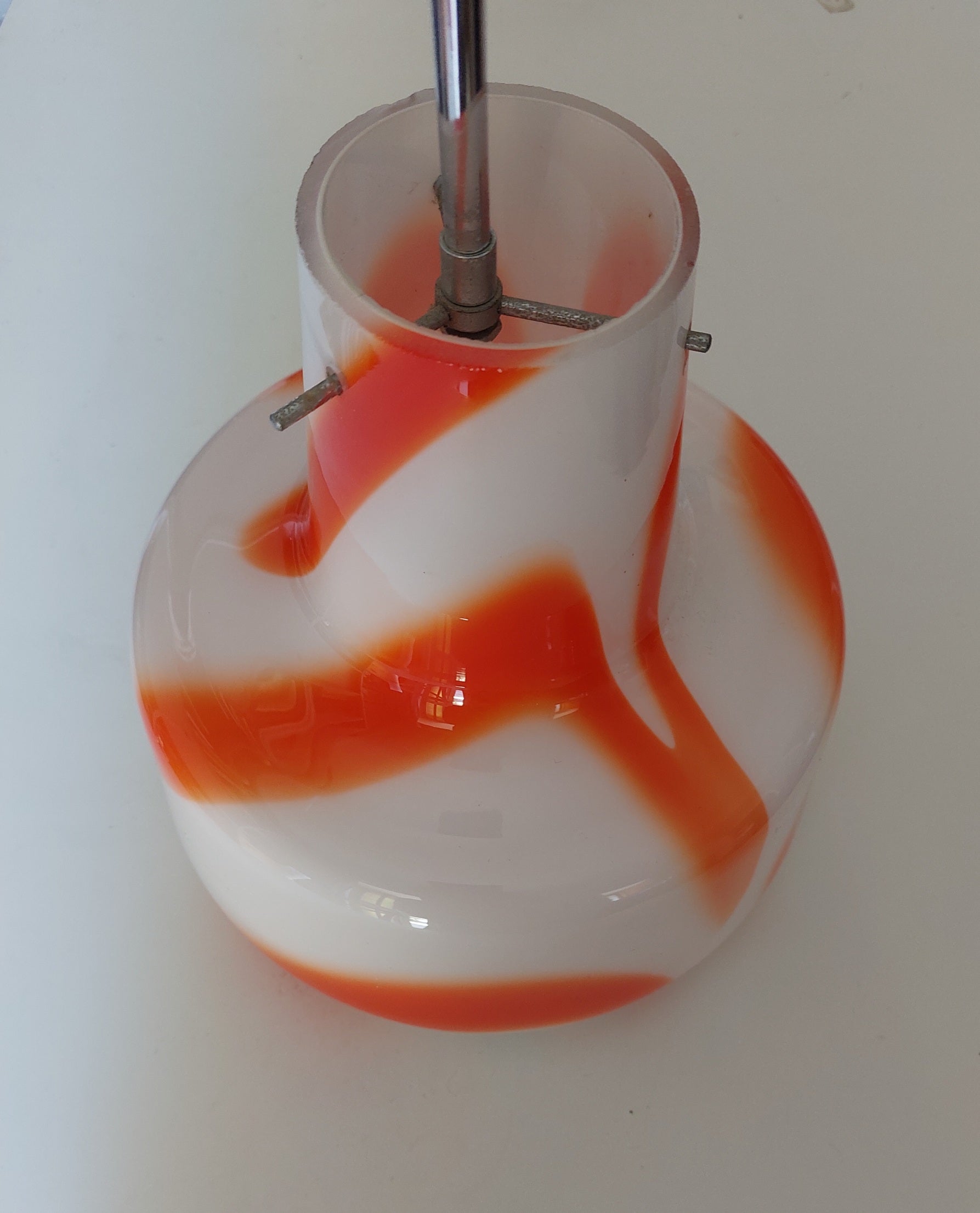 Murano_Swirl_Glass_Pendant_Light_in_Orange_and_White,_Italy,_1970s
