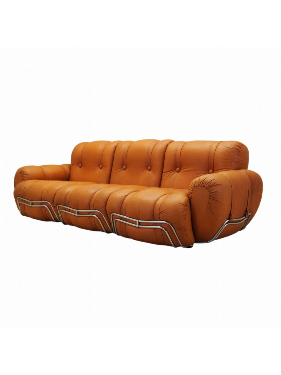 Orange_Sofa,__Eco‑Leather,_1960s,_Italy