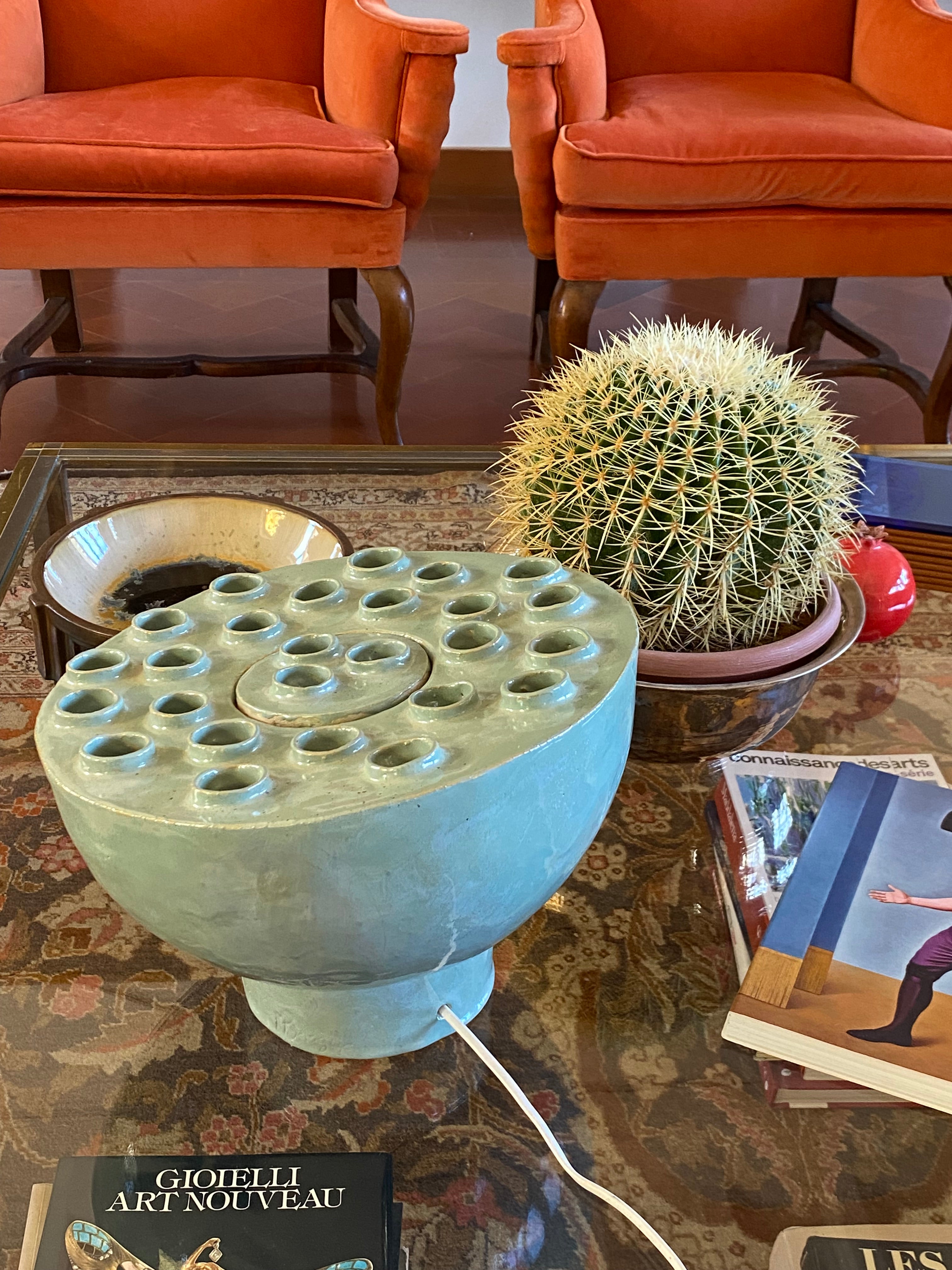 Organic_Aquamarine_Ceramic_Table_Lamp,_France_1980s