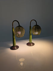 Set._of_2_Organic_Modern_Mario_Lopez_Torres_Style_Green_Rattan_Lamps_from_1980s