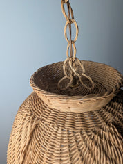 Late_20th_Century_Organic_Modern_Wicker_and_Rattan_Petal_Pendant_Lamp