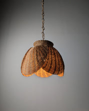 Late_20th_Century_Organic_Modern_Wicker_and_Rattan_Petal_Pendant_Lamp