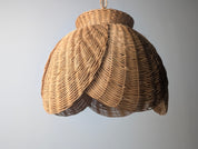 Late_20th_Century_Organic_Modern_Wicker_and_Rattan_Petal_Pendant_Lamp