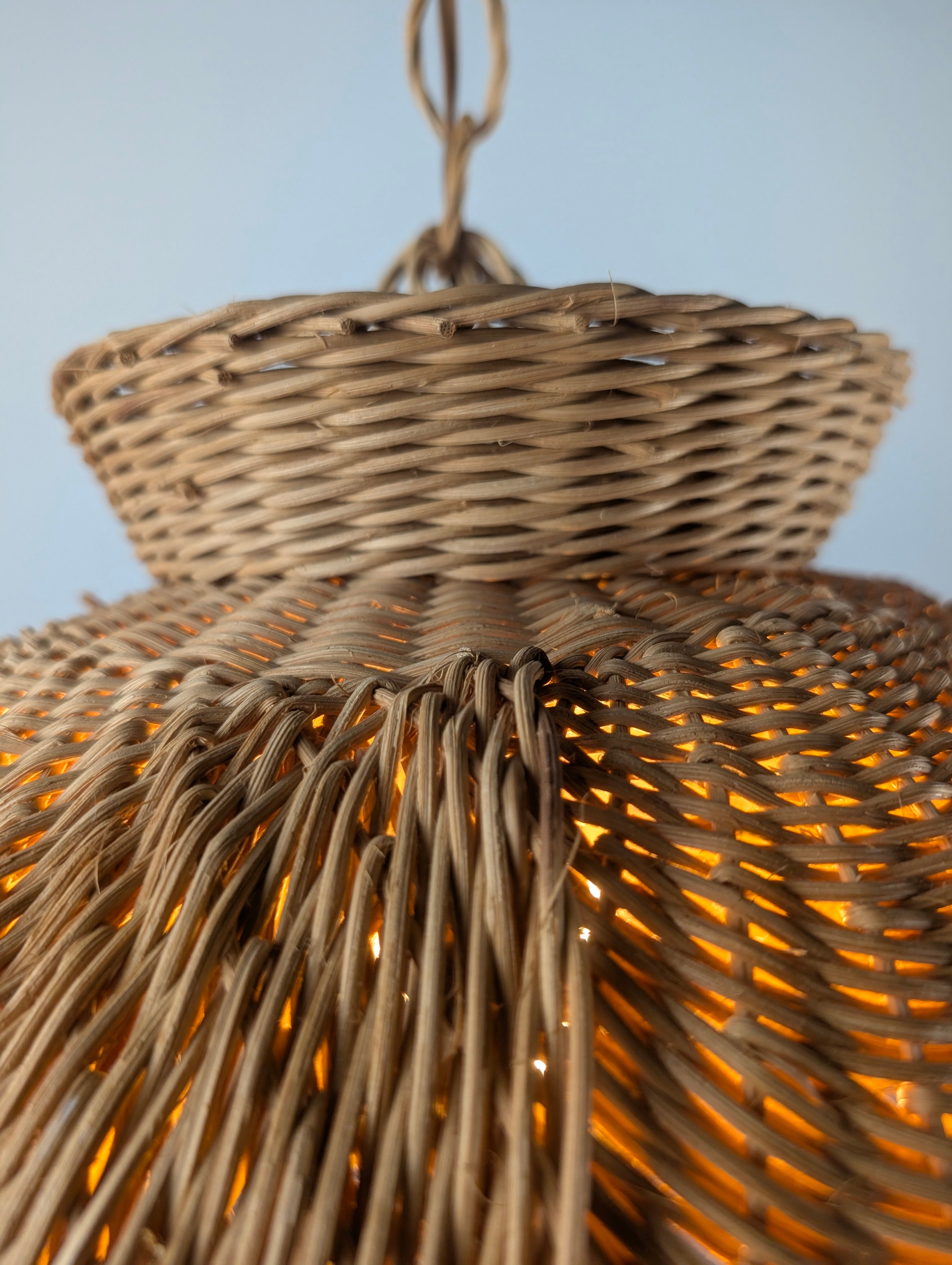 Late_20th_Century_Organic_Modern_Wicker_and_Rattan_Petal_Pendant_Lamp