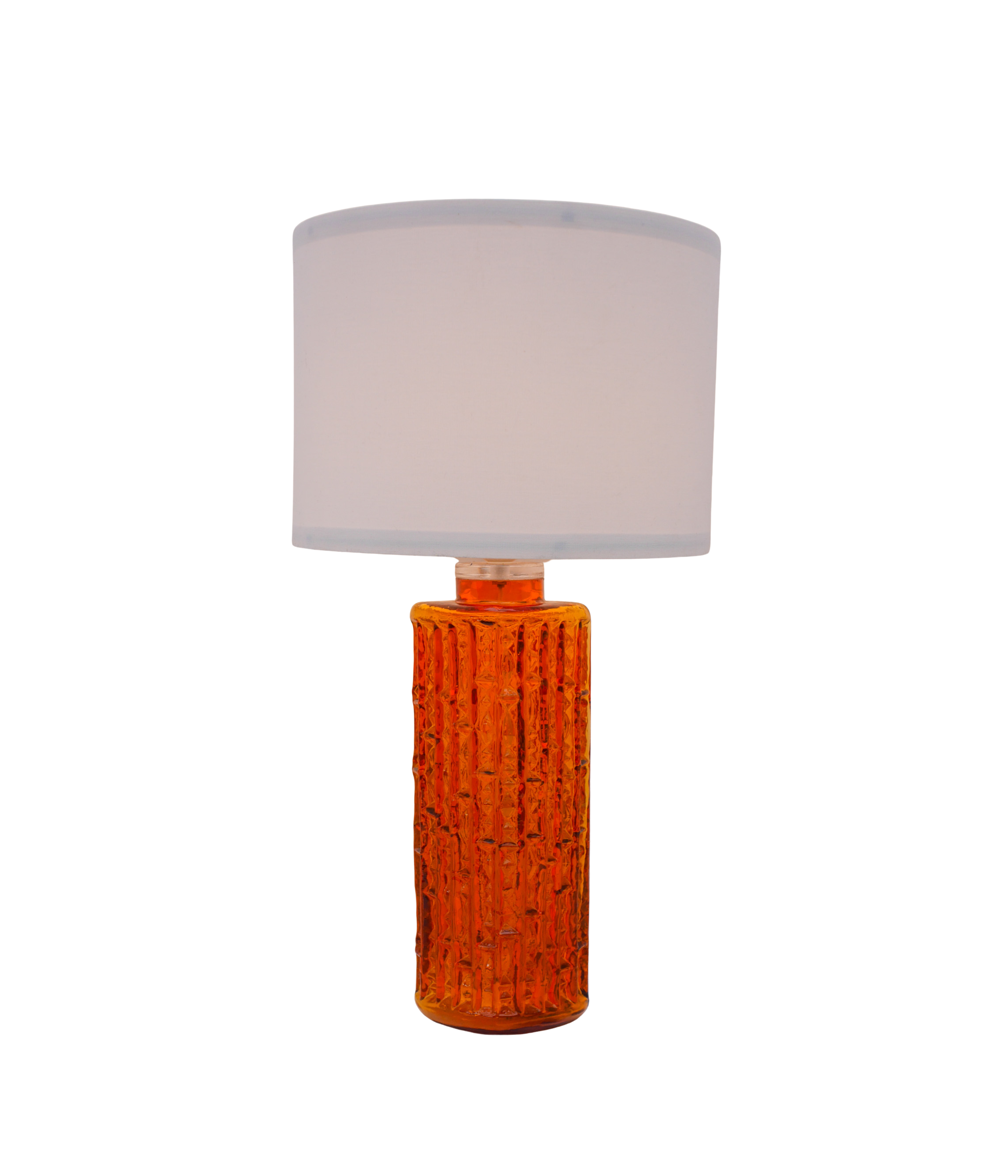 Orrefors_RD_1461_Glass_Table_Lamp_by_Gustav_Leek,_Orange_Glass,_Sweden,_1960s