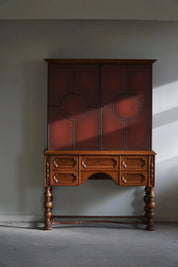 Otto_Schulz,_Swedish_Modern_Cabinet_in_Leather,_Oak_&_Brass_Nails,_1930s