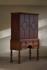 Otto_Schulz,_Swedish_Modern_Cabinet_in_Leather,_Oak_&_Brass_Nails,_1930s