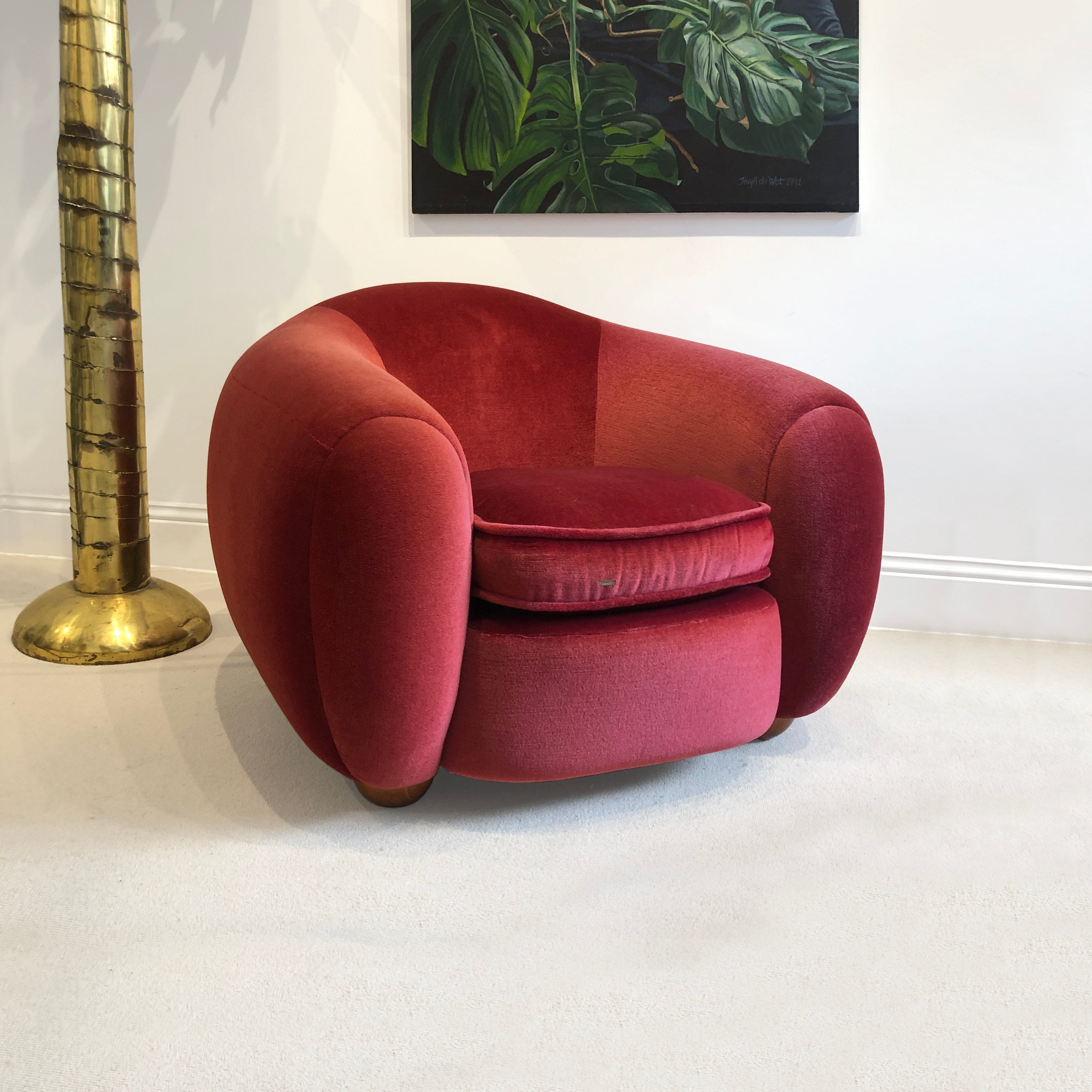 Ours_Polaire_Armchair_by_Wolfgang_Joop_in_Red_Velvet,_1990s