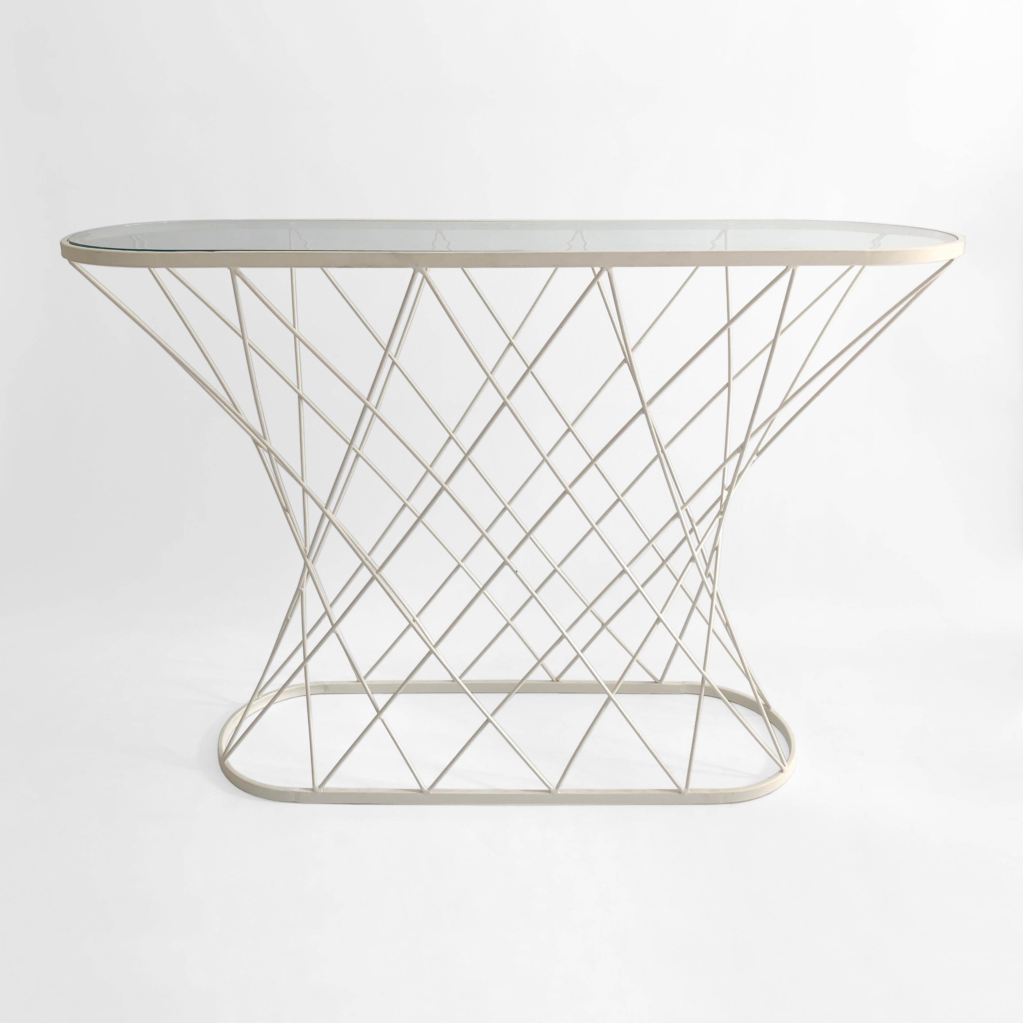 Oval_White_Twisted_Console_Table_1980s_Isamu_Noguchi_Style_USA_Mid_Century_Modernism