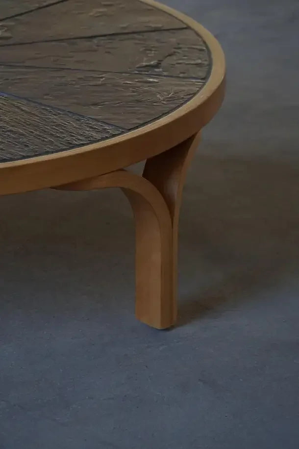 O.W._Coffee_Table_with_Ceramic_Tile_Top_and_Solid_Wood_Frame,_Denmark_1960s